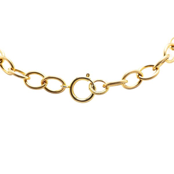 Pre-owned Chanel Gold Plated CC Diamond Shape Pendant Necklace Gold