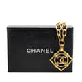 Miniatyrbild 5 av 5: Pre-owned Chanel Gold Plated CC Diamond Shape Pendant Necklace Gold