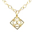 Miniatyrbild 1 av 5: Pre-owned Chanel Gold Plated CC Diamond Shape Pendant Necklace Gold
