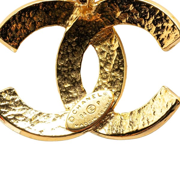 Pre-owned Chanel Gold Plated CC Pendant Necklace Gold