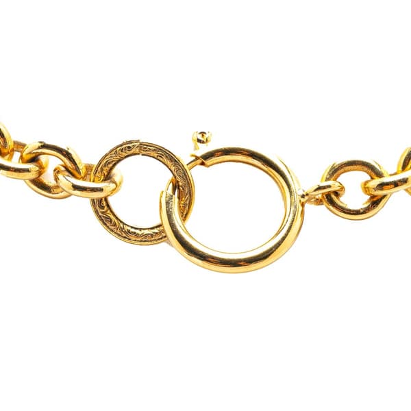 Pre-owned Chanel Gold Plated CC Pendant Necklace Gold