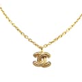 Pikkukuva 1 / 5: Pre-owned Chanel Gold Plated Quilted CC Pendant Necklace Gold