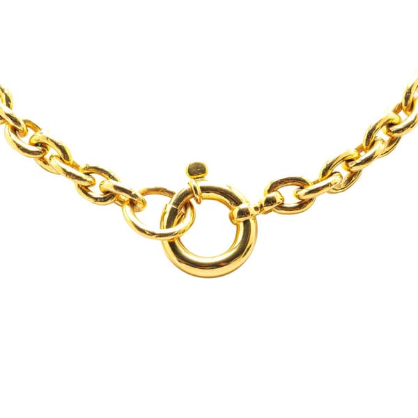 Pre-owned Chanel Gold Plated Triple CC Pendant Necklace Gold