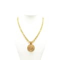 Miniatyrbild 4 av 5: Pre-owned Chanel Gold Plated CC Round Pendant Necklace Gold