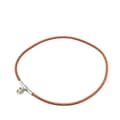 Miniatyrbilde 2 av 6: Pre-owned Hermès Silver Plated and Leather Kite Choker Necklace Brown
