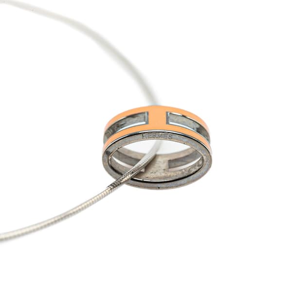 Pre-owned Hermès Silver Cage dH Cube Necklace Silver