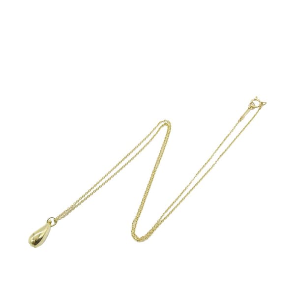 Pre-owned Tiffany 18K Yellow Gold Elsa Peretti Teardrop Pendant Necklace Gold