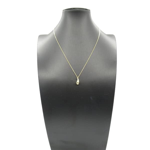 Pre-owned Tiffany 18K Yellow Gold Elsa Peretti Teardrop Pendant Necklace Gold