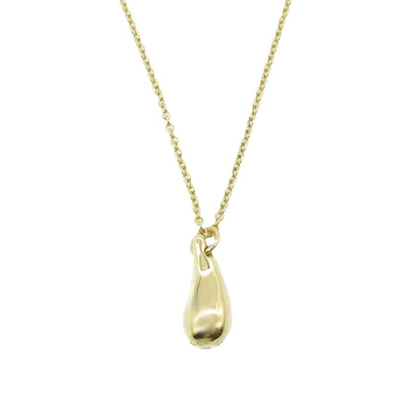 Pre-owned Tiffany 18K Yellow Gold Elsa Peretti Teardrop Pendant Necklace Gold
