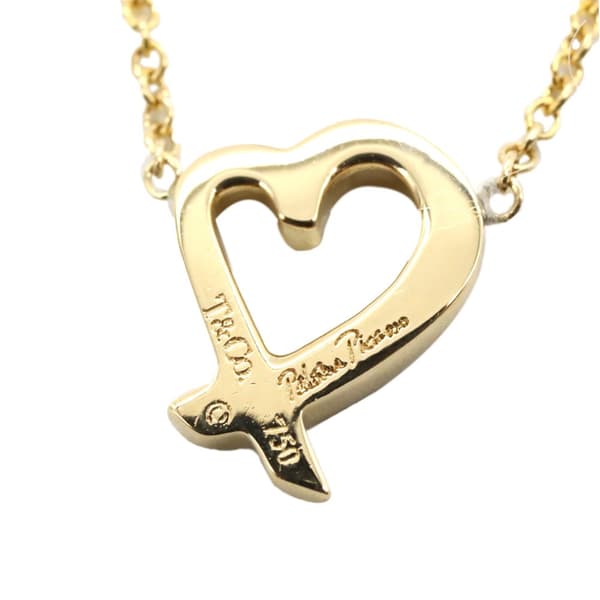 Pre-owned Tiffany 18K Yellow Gold Mini Paloma Picasso Loving Heart Necklace Gold