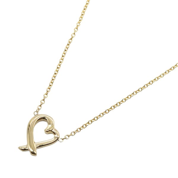 Pre-owned Tiffany 18K Yellow Gold Mini Paloma Picasso Loving Heart Necklace Gold