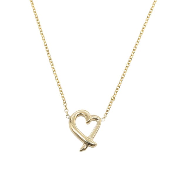 Pre-owned Tiffany 18K Yellow Gold Mini Paloma Picasso Loving Heart Necklace Gold