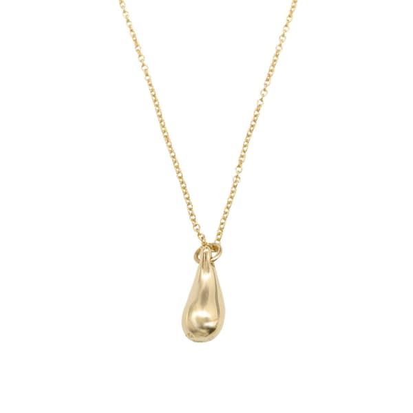 Pre-owned Tiffany 18K Yellow Gold Elsa Peretti Teardrop Pendant Necklace Gold