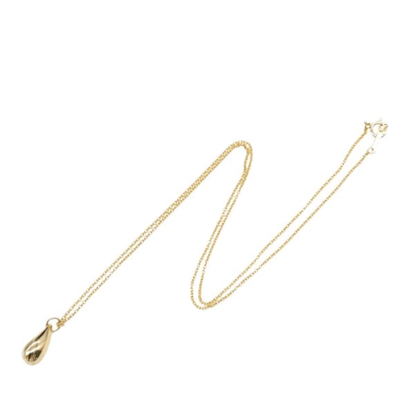 Pre-owned Tiffany 18K Yellow Gold Elsa Peretti Teardrop Pendant Necklace Gold