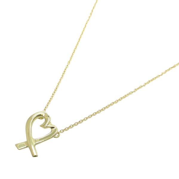Pre-owned Tiffany 18K Yellow Gold Paloma Picasso Loving Heart Necklace Gold