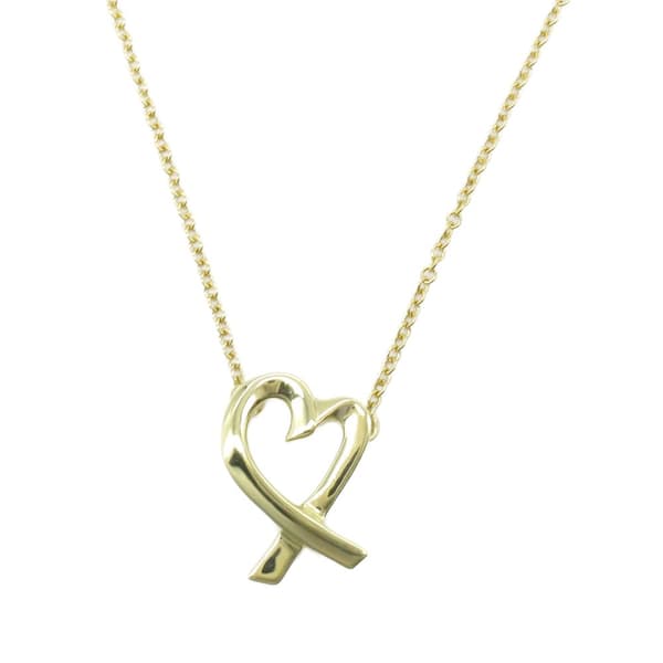 Pre-owned Tiffany 18K Yellow Gold Paloma Picasso Loving Heart Necklace Gold