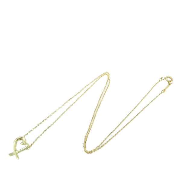Pre-owned Tiffany 18K Yellow Gold Paloma Picasso Loving Heart Necklace Gold