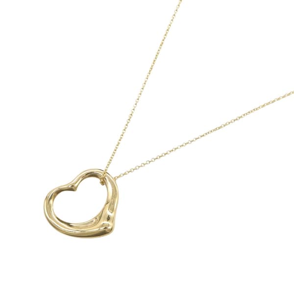 Pre-owned Tiffany 18K Yellow Gold Small Elsa Peretti Open Heart Pendant Necklace Gold