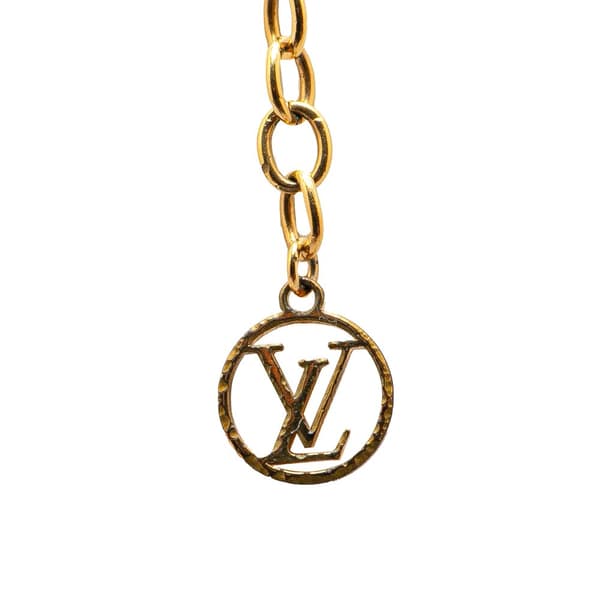 Pre-owned Louis Vuitton Gold Plated Nanogram Pendant Necklace Gold