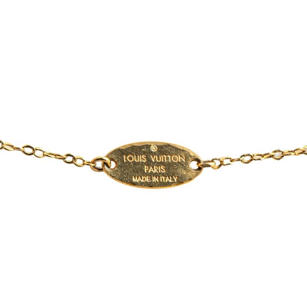 Pre-owned Louis Vuitton Gold Plated Nanogram Pendant Necklace Gold