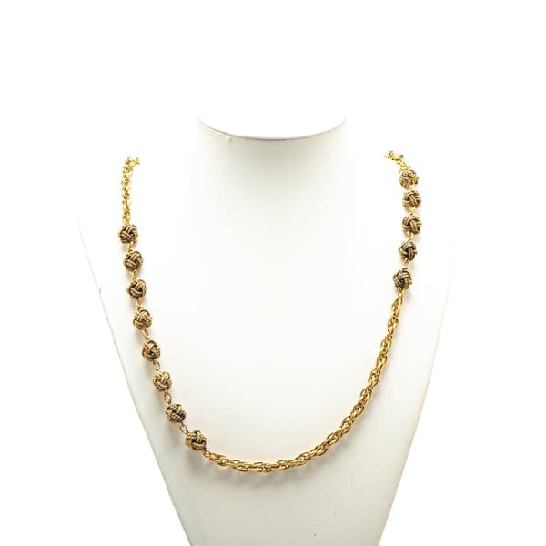 Pre-owned Chanel Gold Plated Ball Charm Long Necklace Gold