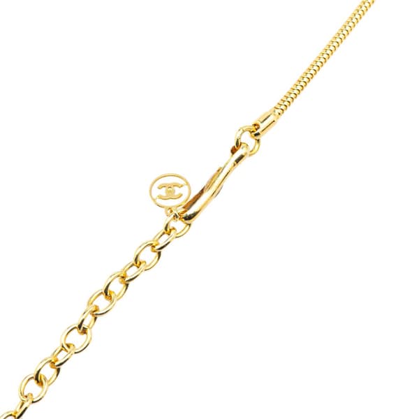 Pre-owned Chanel Gold Plated Resin Ball Pendant Necklace Gold