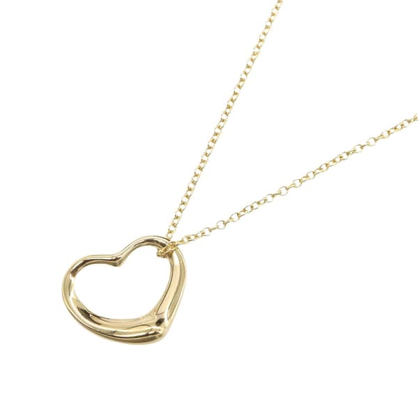 Pre-owned Tiffany 18K Yellow Gold Small Elsa Peretti Open Heart Pendant Necklace Gold