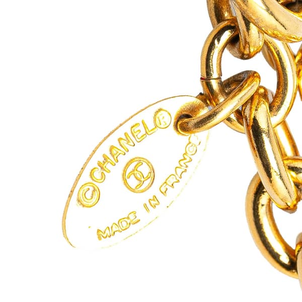 Pre-owned Chanel Gold Plated CC Diamond Shape Pendant Necklace Gold