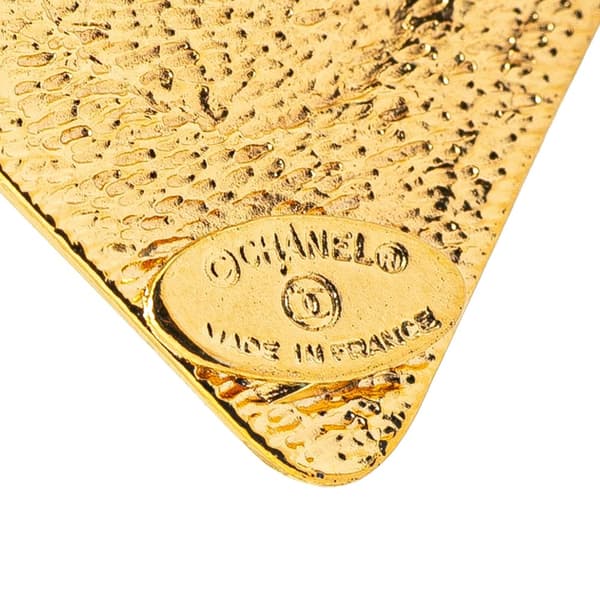 Pre-owned Chanel Gold Plated CC Diamond Shape Pendant Necklace Gold
