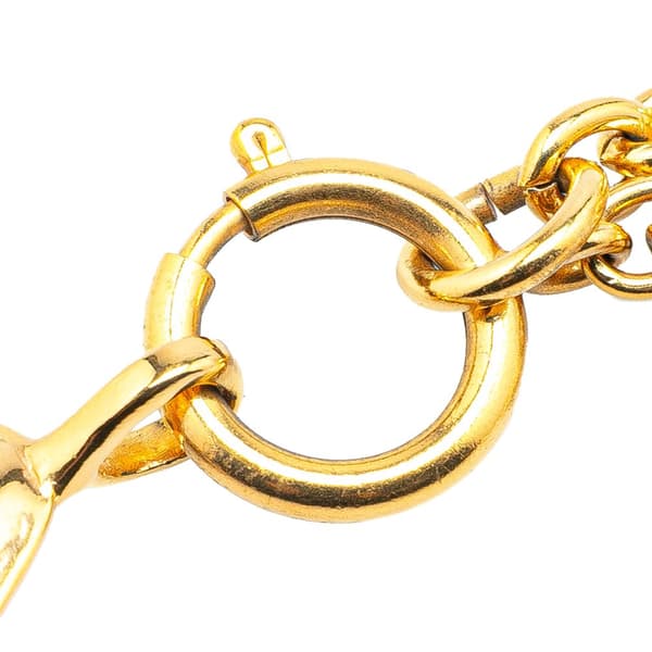 Pre-owned Chanel Gold Plated CC Diamond Shape Pendant Necklace Gold