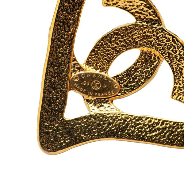 Pre-owned Chanel Gold Plated CC Heart Pendant Necklace Gold