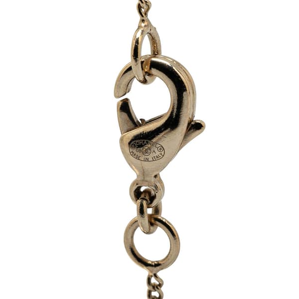 Pre-owned Chanel Gold Plated CC Perfume Bottle Pendant Necklace Gold