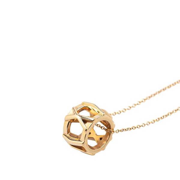 Pre-owned Tiffany 18K Yellow Gold Atlas X Open Pendant Necklace Gold