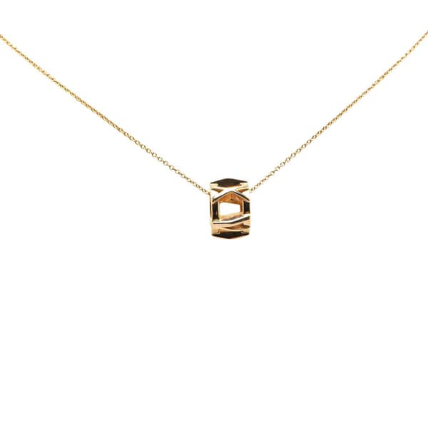 Pre-owned Tiffany 18K Yellow Gold Atlas X Open Pendant Necklace Gold