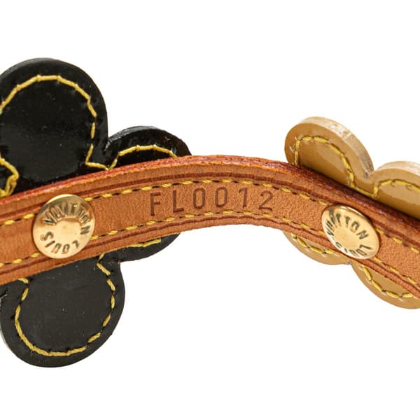 Pre-owned Louis Vuitton Leather Flower Lexington Choker Brown