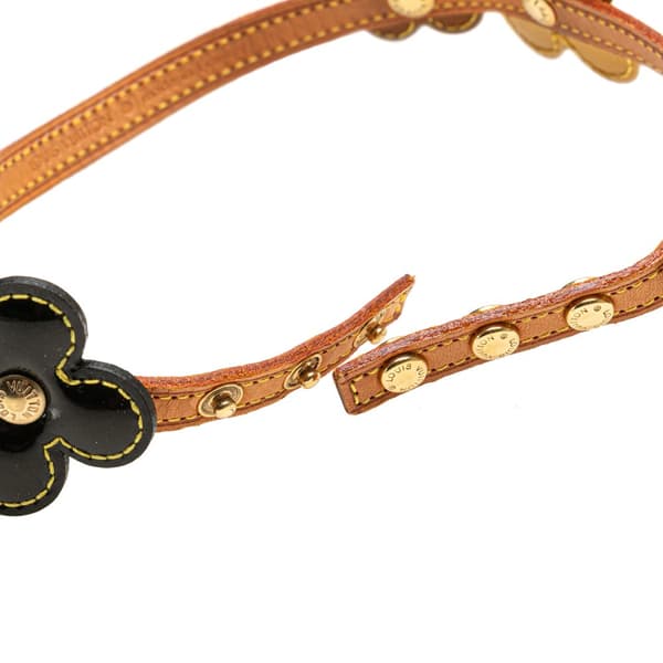 Pre-owned Louis Vuitton Leather Flower Lexington Choker Brown