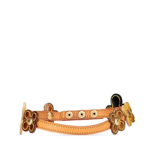 Pre-owned Louis Vuitton Leather Flower Lexington Choker Brown