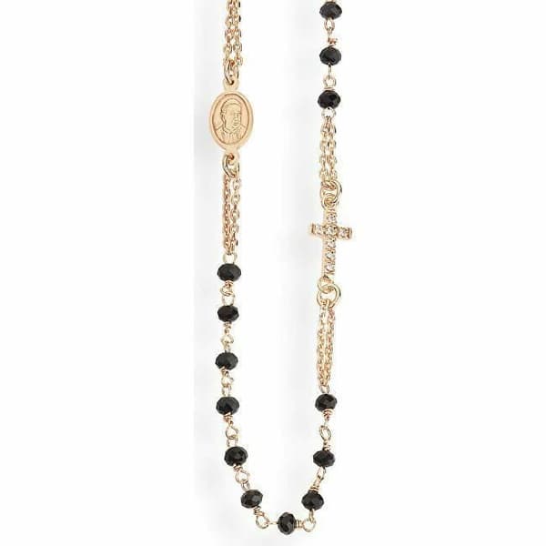 Collier - Amen - Rosary Crornz3 - Eller Elegant - Svarta Kristaller - Kvinna