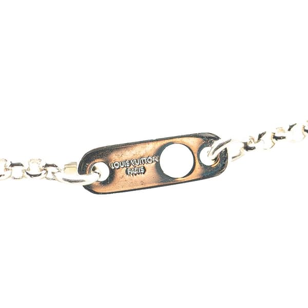 Pre-owned Louis Vuitton Silver Plated Enamel Game On Dice Pendant Necklace Silver