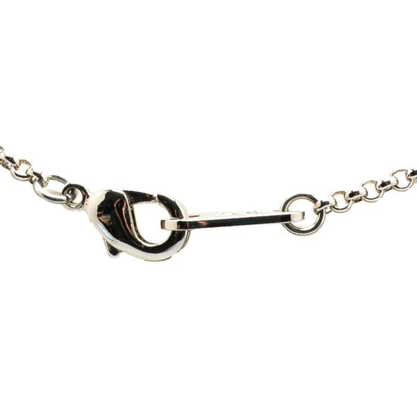 Pre-owned Louis Vuitton Silver Plated Enamel Game On Dice Pendant Necklace Silver