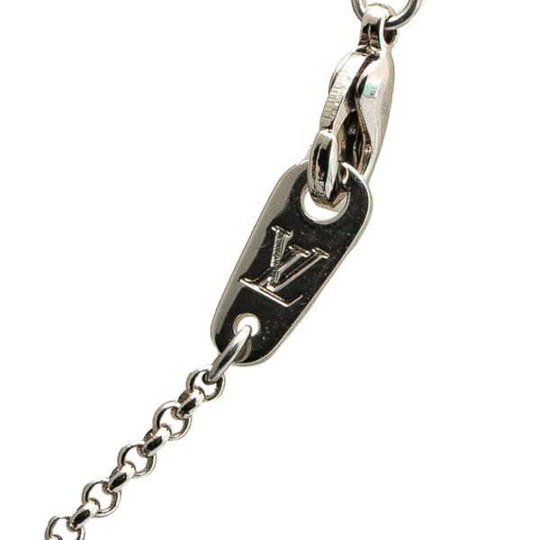 Pre-owned Louis Vuitton Silver Plated Enamel Game On Dice Pendant Necklace Silver
