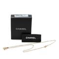 Pikkukuva 5 / 5: Pre-owned Chanel Gold Plated CC Tweed Effect Pendant Necklace Gold