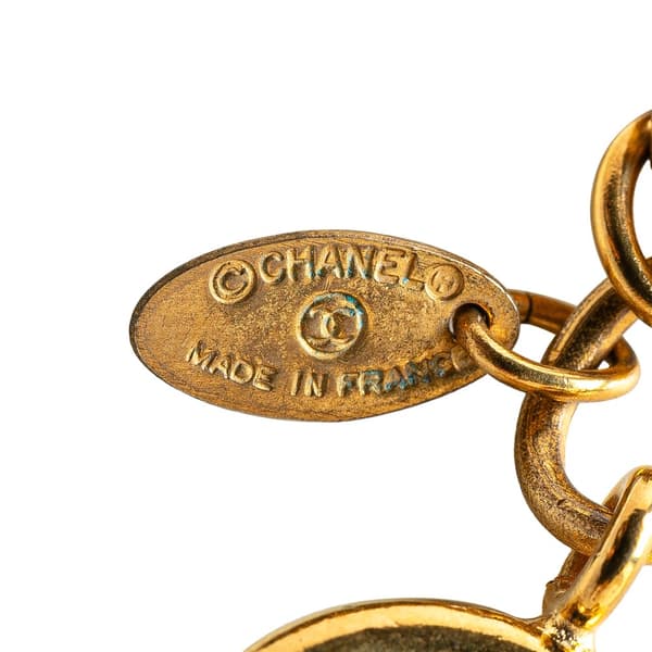 Pre-owned Chanel Gold Plated Quilted Cut Out Logo Double Chain Necklace Gold
