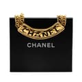 Pikkukuva 5 / 5: Pre-owned Chanel Gold Plated Quilted Cut Out Logo Double Chain Necklace Gold