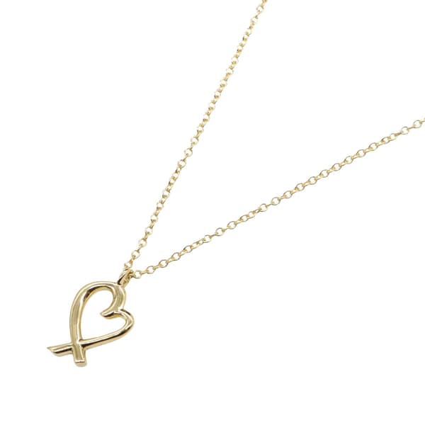 Pre-owned Tiffany 18K Yellow Gold Paloma Picasso Loving Heart Necklace Gold