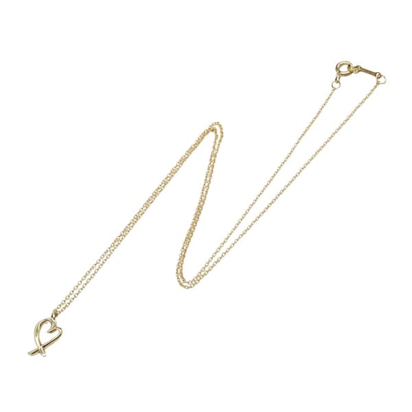 Pre-owned Tiffany 18K Yellow Gold Paloma Picasso Loving Heart Necklace Gold