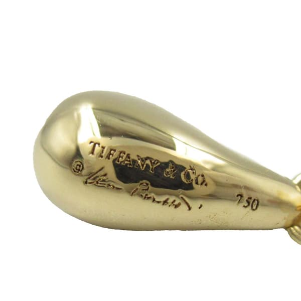 Pre-owned Tiffany 18K Yellow Gold Elsa Peretti Teardrop Pendant Necklace Gold