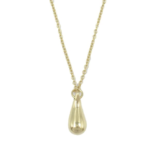 Pre-owned Tiffany 18K Yellow Gold Elsa Peretti Teardrop Pendant Necklace Gold