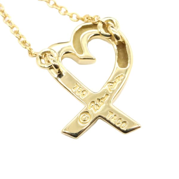 Pre-owned Tiffany 18K Yellow Gold Paloma Picasso Loving Heart Necklace Gold