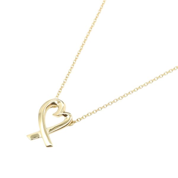 Pre-owned Tiffany 18K Yellow Gold Paloma Picasso Loving Heart Necklace Gold
